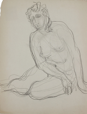 Лебедева Сарра Дмитриевна. Обнаженная сидя